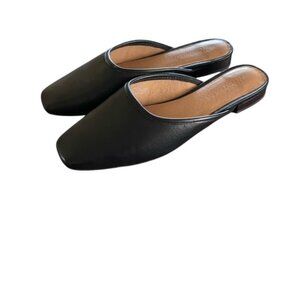 Madewell The Adelia Mule in Black Leather 6.5